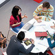 Students having a discussion around a table