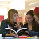 Students discussing the content of a book during Project week