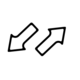 Two arrows pointing in opposite directions to represent a switch of something