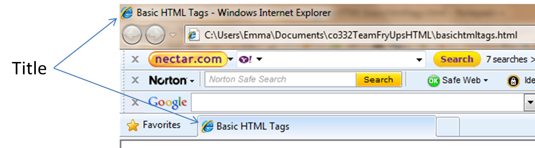 Example of title tag