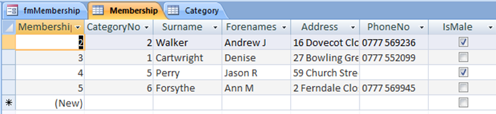 Table Example One